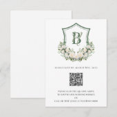 Wappen Hochzeit von weißen Blume RSVP Karte (Vorne/Hinten)