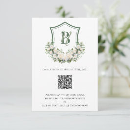 Wappen Hochzeit von weißen Blume RSVP Karte