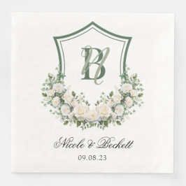 Wappen Hochzeit von weißen Blume Serviette