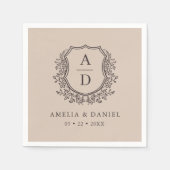 Wappen-Hochzeitsmonographie Serviette (Vorderseite)