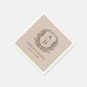 Wappen-Hochzeitsmonographie Serviette (Ecke)