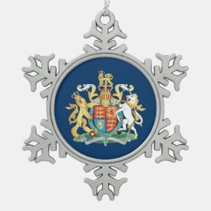 Wappen im Vereinigten Königreich Schneeflocken Zinn-Ornament