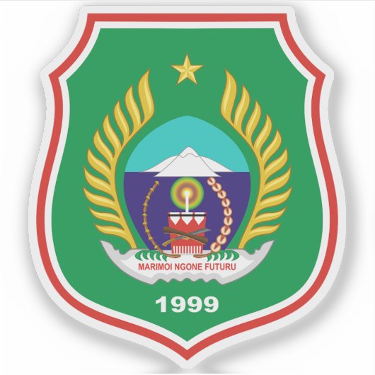 Wappen in der Provinz Nordmaluku, Indonesien Aufkleber (Vorderseite)