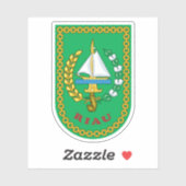 Wappen in der Provinz Riau, Indonesien Aufkleber (Blatt)