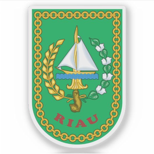 Wappen in der Provinz Riau, Indonesien Aufkleber (Vorderseite)