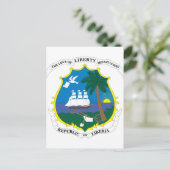 Wappen in Liberia Postkarte (Stehend Vorderseite)