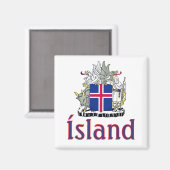Wappen Islands Magnet (Vorderseite/Rückseite)