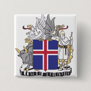 Wappen Islands Mythische Wächter Kunst Button