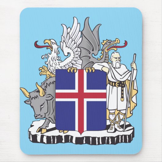 Wappen Islands Mythische Wächter Kunst Mousepad (Vorne)