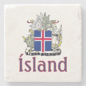 Wappen Islands Steinuntersetzer (Vorderseite)