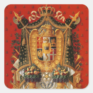 Wappen Italiens, Design für einen Wandteppich Quadratischer Aufkleber