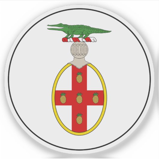 Wappen Jamaikas (1875 - 1906) Aufkleber (Vorderseite)