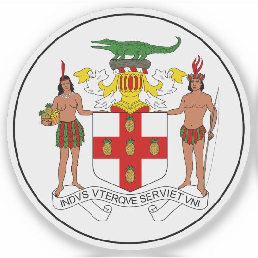 Wappen Jamaikas (1957 - 1962) Aufkleber (Vorderseite)