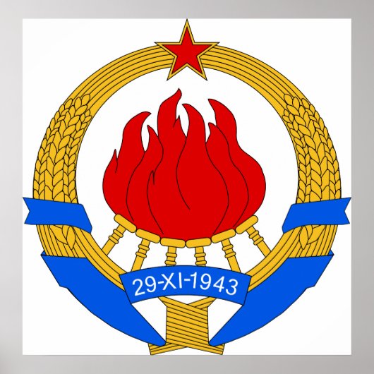 Wappen Jugoslawiens Offiziell Heraldry Symbol Poster (Vorne)