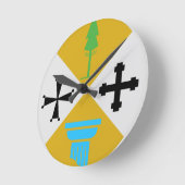 Wappen Kalabriens (Italien) Runde Wanduhr (Winkel)