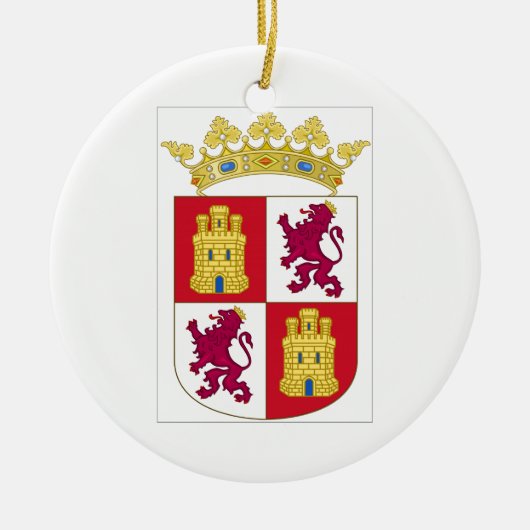 Wappen Kastiliens y Leon (Spanien) Keramik Ornament (Vorne)