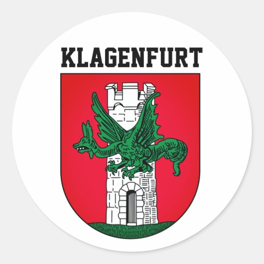 Wappen Klagenfurts - ÖSTERREICH Runder Aufkleber (Vorderseite)
