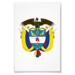 Wappen Kolumbiens Landeswappen Symbol Emblem Flagg Fotodruck