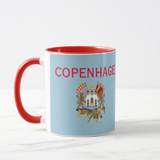 Wappen Kopenhagens Dänemark u. Flaggen-Tasse Tasse (Links)