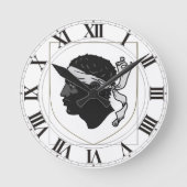 Wappen Korsikas Frankreich Runde Wanduhr (Vorderseite)