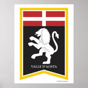 Wappen-Kunst-Druck Valle D'Aosta Italien Poster