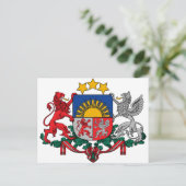 Wappen Lettlands - Latvijas ģerbonis Postkarte (Stehend Vorderseite)