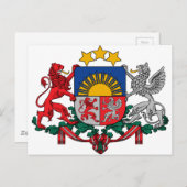 Wappen Lettlands - Latvijas ģerbonis Postkarte (Vorne/Hinten)