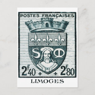 Wappen, Limoges Frankreich Postkarte