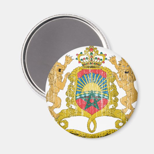 Wappen Marokkos Magnet (Vorderseite/Rückseite)