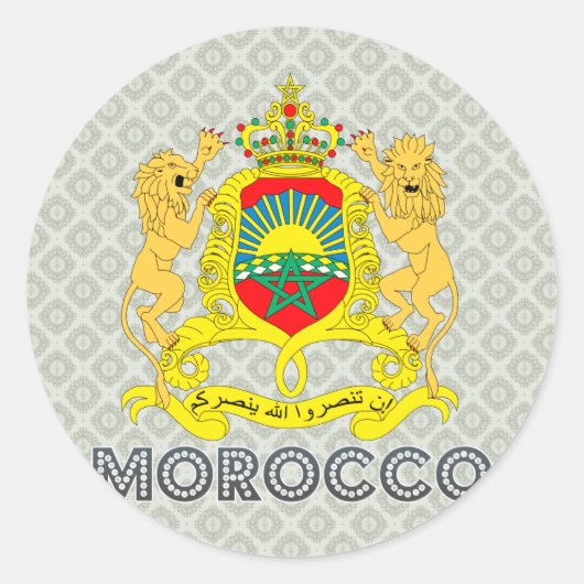 Wappen Marokkos Runder Aufkleber (Vorderseite)