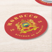 Wappen Marokkos Runder Pappuntersetzer (Angewinkelt)
