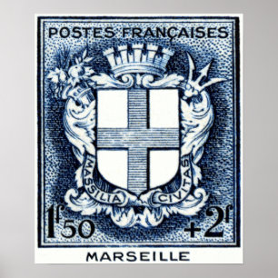 Wappen, Marseille Frankreich Poster