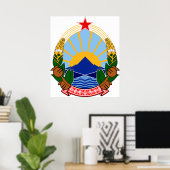 Wappen Mazedoniens Offiziell Heraldry Symbol Poster (Heimbüro)