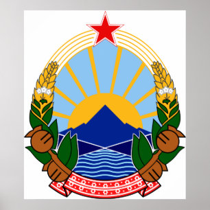 Wappen Mazedoniens Offiziell Heraldry Symbol Poster