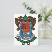 Wappen Michoacan Offiziell Mexico Symbol Logo Postkarte (Stehend Vorderseite)