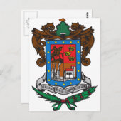Wappen Michoacan Offiziell Mexico Symbol Logo Postkarte (Vorne/Hinten)