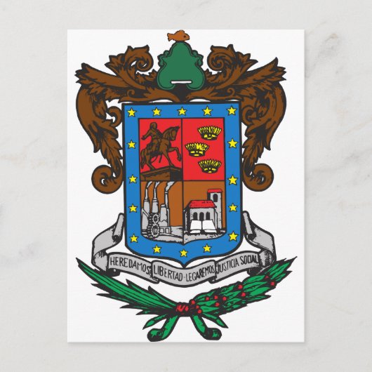 Wappen Michoacan Offiziell Mexico Symbol Logo Postkarte (Vorderseite)