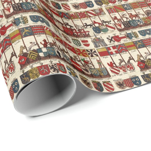 Wappen mit den Städten Walloniens Geschenkpapier (Rolleneckpunkt)