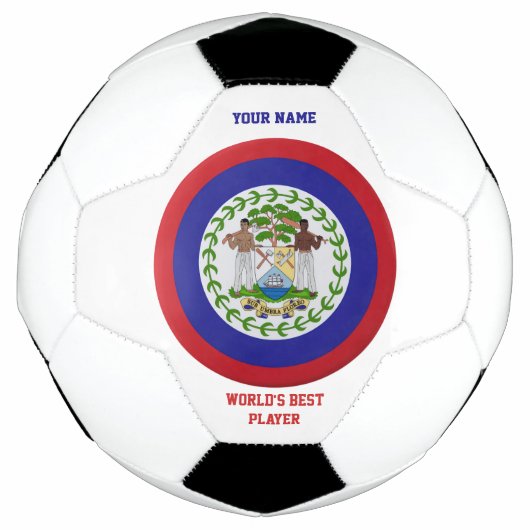Wappen mit Flagge von Belize Fußball (Vorderseite)