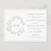 Wappen mit grüner Blattfarbe Ändern Sie das Datum Einladungspostkarte (Vorderseite)