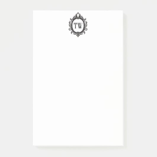 Wappen mit Initialen Post-it Klebezettel (Vorderseite)