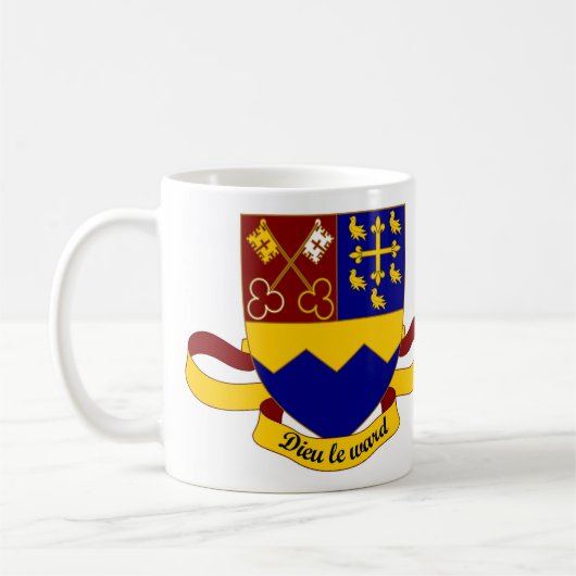 Wappen mit weit reichender Uni Kaffeetasse (Links)