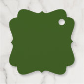 Wappen mit Wintergrün mit Monogramm Hochzeit Geschenkanhänger (Rückseite)