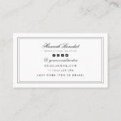 Wappen Monogram Coquette Visitenkarte (Rückseite)