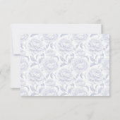 Wappen Monogram Dusty Blue Wedding Landschaft RSVP Karte (Rückseite)