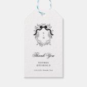 Wappen Monogram French Bow Ribbon Wedding Danke Geschenkanhänger (Vorderseite)