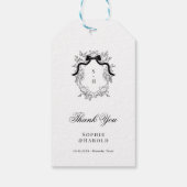 Wappen Monogram French Bow Ribbon Wedding Danke Geschenkanhänger (Rückseite)