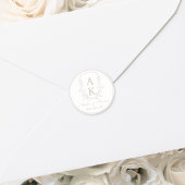 Wappen Monogram Pale Taupe Hochzeit Runder Aufkleber