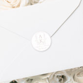 Wappen Monogram Rosa Hochzeit Runder Aufkleber