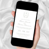 Wappen Monogram Sage Green Wedding Einladung